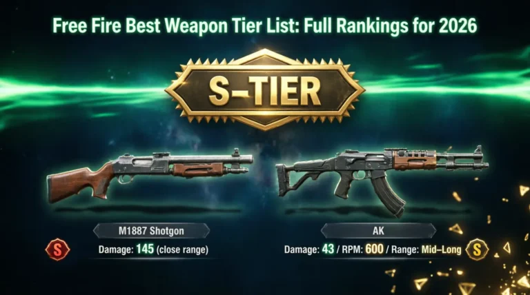 Free Fire Best Weapon Tier List Full Rankings for 2026